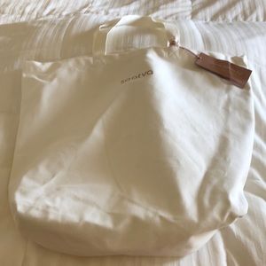 NWT Saatva Oversized Canvas Tote Bag 22” Wide X 17” and satin sleep mask